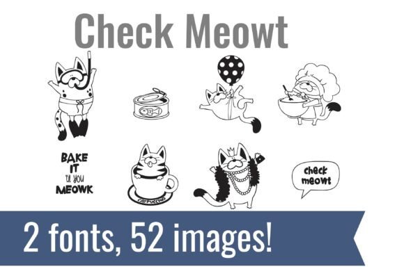 Check Meowt Dingbats: Instant Cat-Themed Design Assets