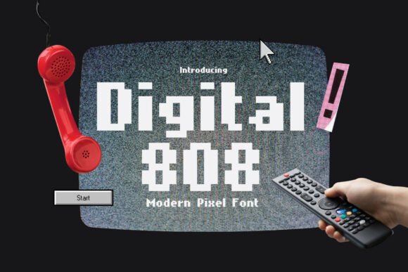 Digital 808: The Modern Pixel Typeface for Retro Design